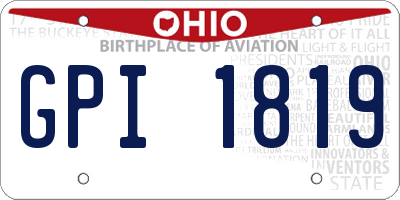 OH license plate GPI1819