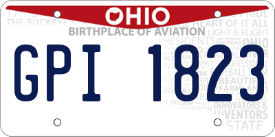 OH license plate GPI1823