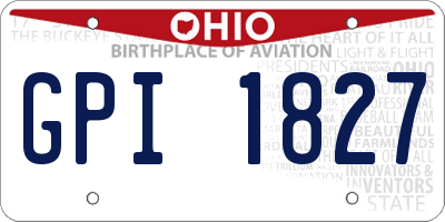 OH license plate GPI1827