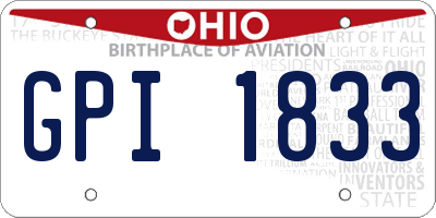 OH license plate GPI1833