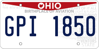 OH license plate GPI1850