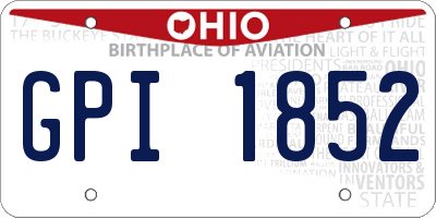 OH license plate GPI1852