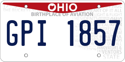 OH license plate GPI1857