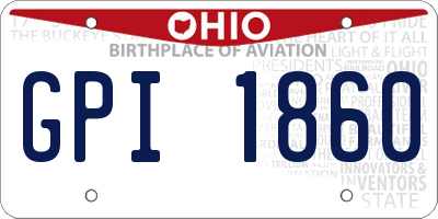 OH license plate GPI1860