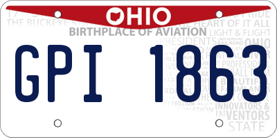 OH license plate GPI1863