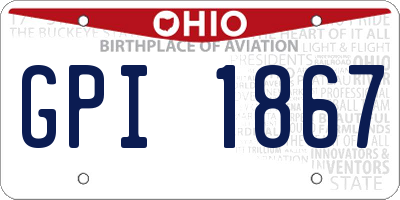 OH license plate GPI1867