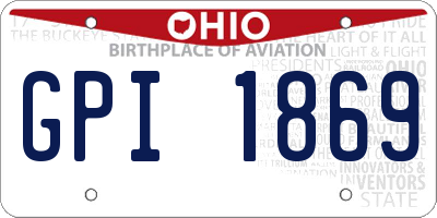 OH license plate GPI1869
