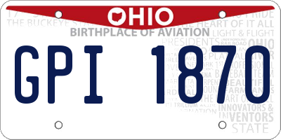 OH license plate GPI1870