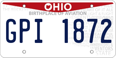 OH license plate GPI1872