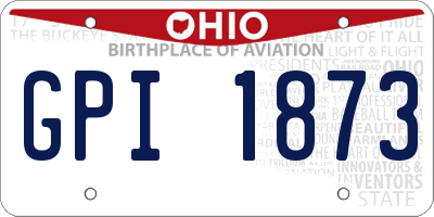 OH license plate GPI1873