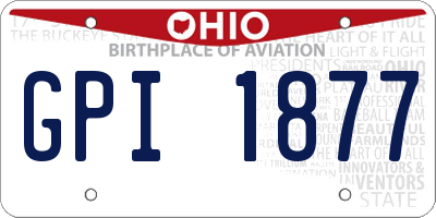 OH license plate GPI1877