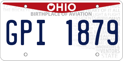 OH license plate GPI1879