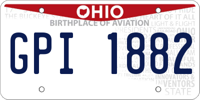 OH license plate GPI1882