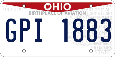 OH license plate GPI1883