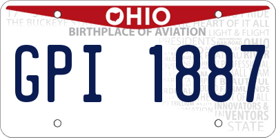OH license plate GPI1887
