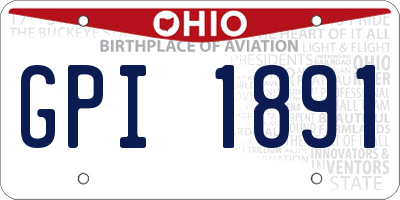 OH license plate GPI1891