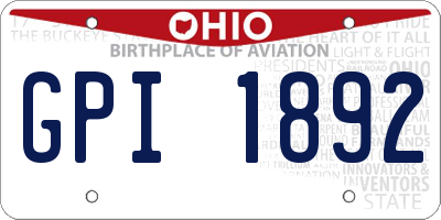 OH license plate GPI1892