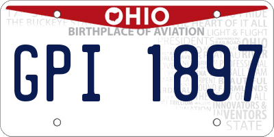 OH license plate GPI1897