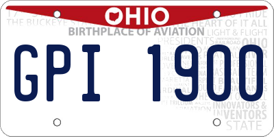 OH license plate GPI1900