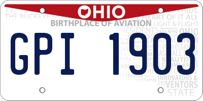 OH license plate GPI1903