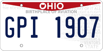 OH license plate GPI1907