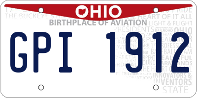 OH license plate GPI1912