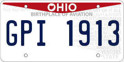 OH license plate GPI1913