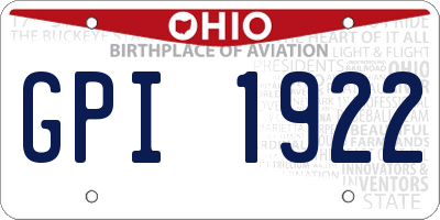OH license plate GPI1922