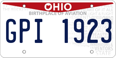 OH license plate GPI1923