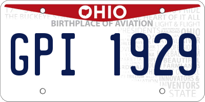 OH license plate GPI1929