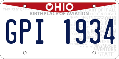 OH license plate GPI1934