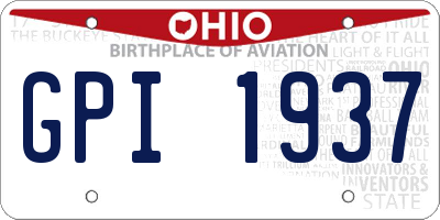 OH license plate GPI1937