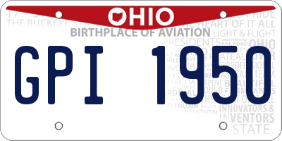 OH license plate GPI1950