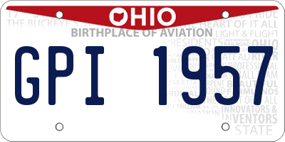 OH license plate GPI1957