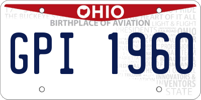 OH license plate GPI1960