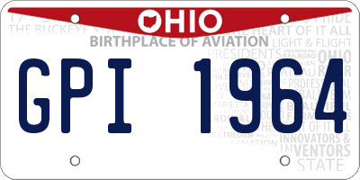 OH license plate GPI1964