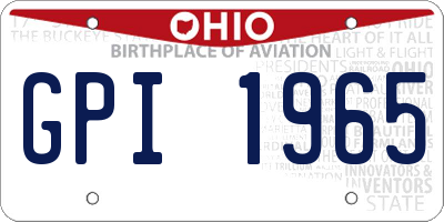 OH license plate GPI1965