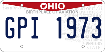 OH license plate GPI1973