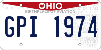 OH license plate GPI1974