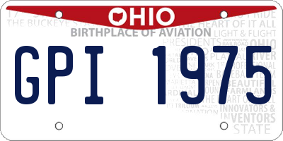 OH license plate GPI1975