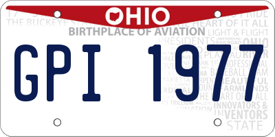 OH license plate GPI1977