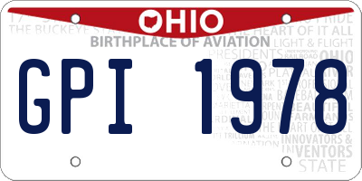 OH license plate GPI1978