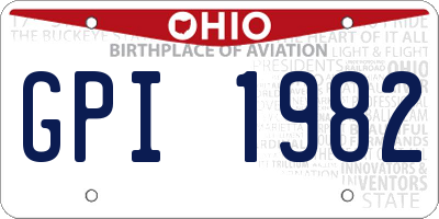OH license plate GPI1982