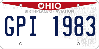 OH license plate GPI1983