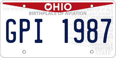 OH license plate GPI1987