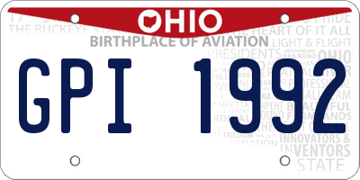 OH license plate GPI1992