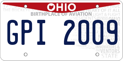 OH license plate GPI2009