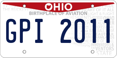 OH license plate GPI2011