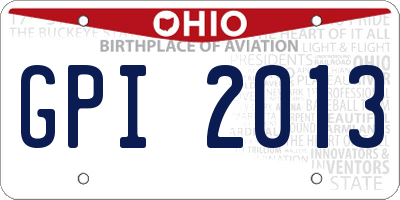 OH license plate GPI2013