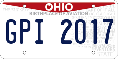 OH license plate GPI2017